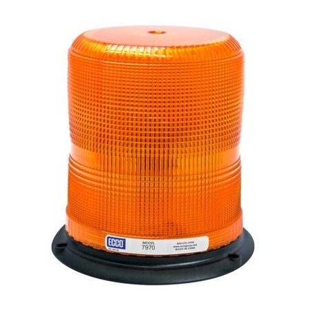 ECCO SAFETY GROUP LED BEACON: PULSE II, 12-48VDC, PULSE8 FLASH, 7IN, AMBER 7970A